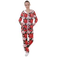 Poinsettia Pattern Seamless Pattern Christmas Xmas Women s Tracksuit by pakminggu