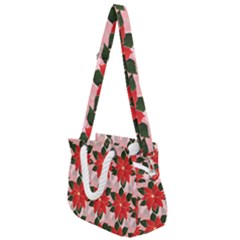 Poinsettia Pattern Seamless Pattern Christmas Xmas Rope Handles Shoulder Strap Bag by pakminggu