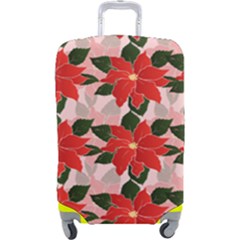 Poinsettia Pattern Seamless Pattern Christmas Xmas Luggage Cover (large) by pakminggu