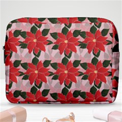 Poinsettia Pattern Seamless Pattern Christmas Xmas Make Up Pouch (large) by pakminggu