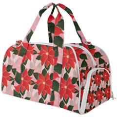 Poinsettia Pattern Seamless Pattern Christmas Xmas Burner Gym Duffel Bag by pakminggu