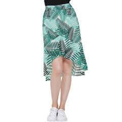 Background Pattern Texture Leaves Design Wallpaper Frill Hi Low Chiffon Skirt by pakminggu