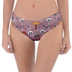 Mushrooms Autumn Fall Pattern Seamless Decorative Reversible Classic Bikini Bottoms by pakminggu