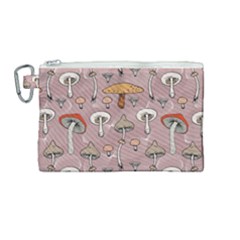 Mushrooms Autumn Fall Pattern Seamless Decorative Canvas Cosmetic Bag (medium) by pakminggu