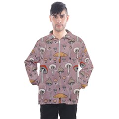 Mushrooms Autumn Fall Pattern Seamless Decorative Men s Half Zip Pullover by pakminggu