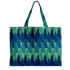 Christmas Trees Pattern Digital Paper Seamless Zipper Mini Tote Bag by pakminggu