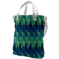 Christmas Trees Pattern Digital Paper Seamless Canvas Messenger Bag by pakminggu