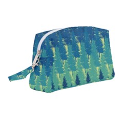 Christmas Trees Pattern Digital Paper Seamless Wristlet Pouch Bag (medium) by pakminggu