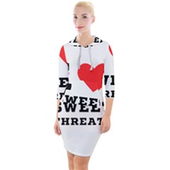 I Love Sweet Threats  Quarter Sleeve Hood Bodycon Dress by ilovewhateva