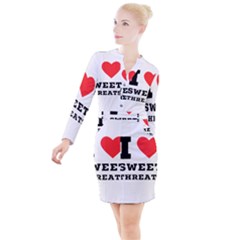 I Love Sweet Threats  Button Long Sleeve Dress by ilovewhateva