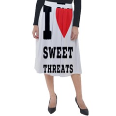 I Love Sweet Threats  Classic Velour Midi Skirt  by ilovewhateva