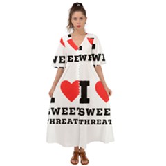 I Love Sweet Threats  Kimono Sleeve Boho Dress by ilovewhateva