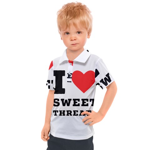 I Love Sweet Threats  Kids  Polo Tee by ilovewhateva