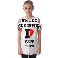 I Love Sweet Threats  Fold Over Open Sleeve Top by ilovewhateva