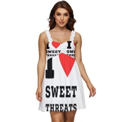 I Love Sweet Threats  Ruffle Strap Babydoll Chiffon Dress by ilovewhateva