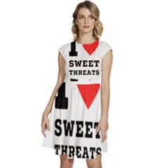 I Love Sweet Threats  Cap Sleeve High Waist Dress by ilovewhateva