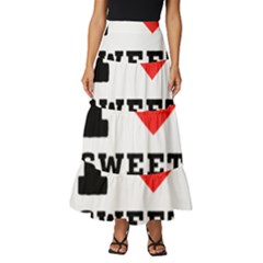 I Love Sweet Threats  Tiered Ruffle Maxi Skirt by ilovewhateva