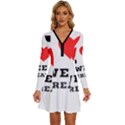 I love sweet threats  Long Sleeve Deep V Mini Dress  View1