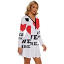 I love sweet threats  Long Sleeve Deep V Mini Dress  View3