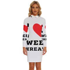 I Love Sweet Threats  Long Sleeve Shirt Collar Bodycon Dress by ilovewhateva