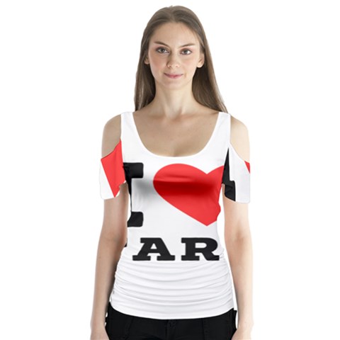 I Love Tart Butterfly Sleeve Cutout Tee  by ilovewhateva