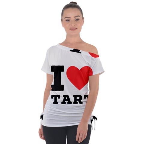 I Love Tart Off Shoulder Tie-up Tee by ilovewhateva