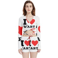 I Love Tart Velvet Wrap Crop Top And Shorts Set by ilovewhateva