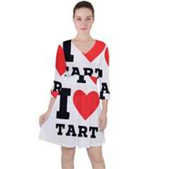 I Love Tart Quarter Sleeve Ruffle Waist Dress by ilovewhateva