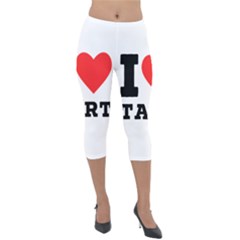 I Love Tart Lightweight Velour Capri Leggings  by ilovewhateva