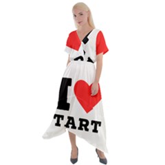 I Love Tart Cross Front Sharkbite Hem Maxi Dress by ilovewhateva