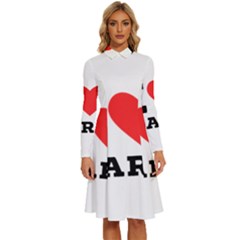 I Love Tart Long Sleeve Shirt Collar A-line Dress by ilovewhateva