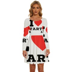 I Love Tart Long Sleeve Wide Neck Velvet Dress by ilovewhateva