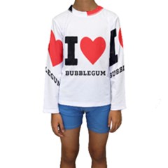 I Love Bubblegum Kids  Long Sleeve Swimwear by ilovewhateva