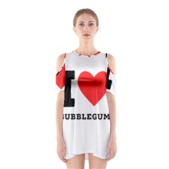 I Love Bubblegum Shoulder Cutout One Piece Dress by ilovewhateva