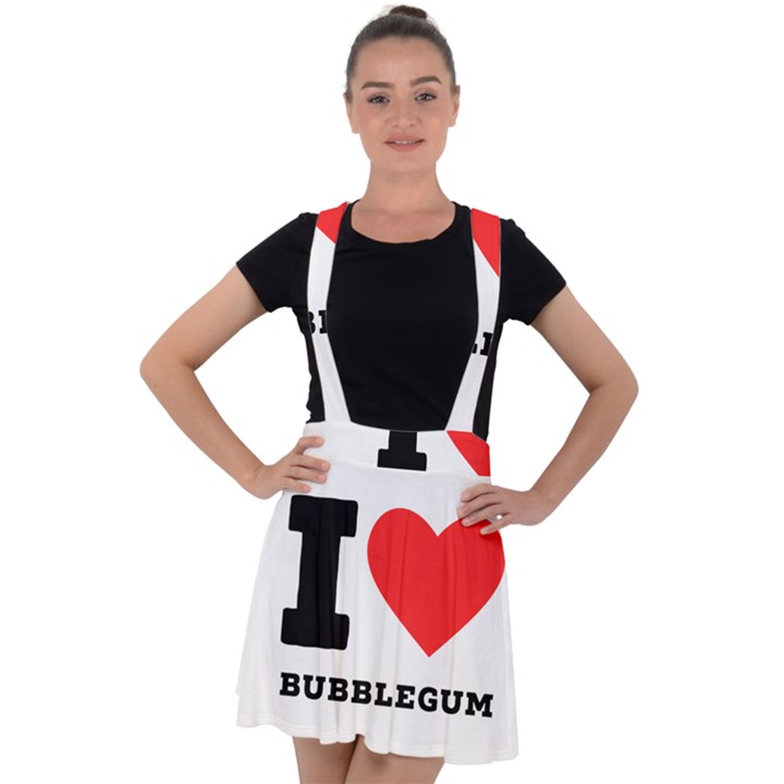 I love bubblegum Velvet Suspender Skater Skirt