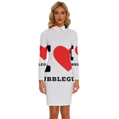 I Love Bubblegum Long Sleeve Shirt Collar Bodycon Dress by ilovewhateva