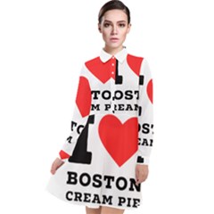 I Love Boston Cream Pie Long Sleeve Chiffon Shirt Dress by ilovewhateva