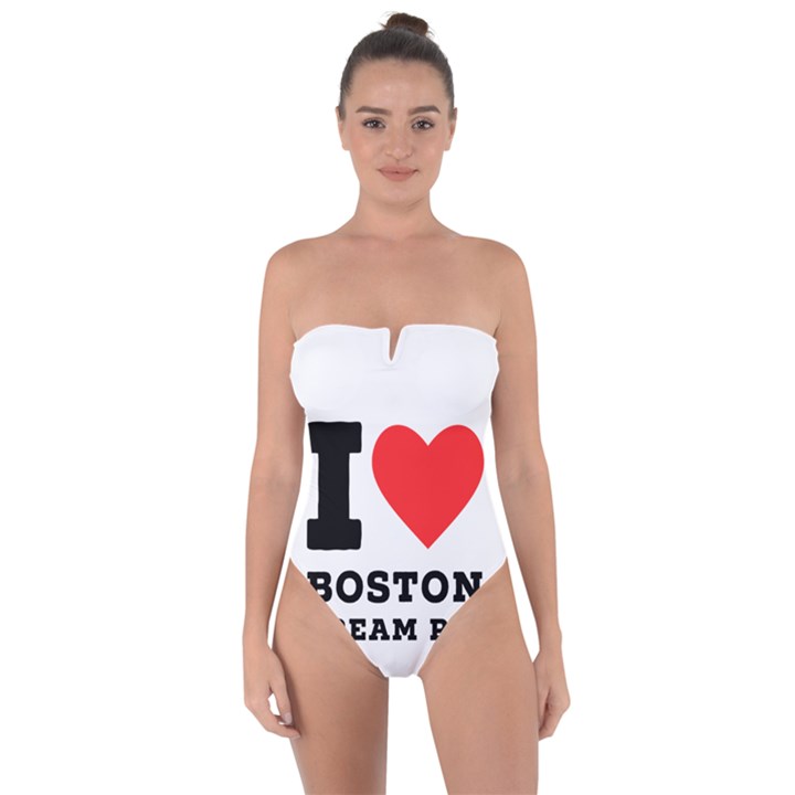 I love Boston cream pie Tie Back One Piece Swimsuit