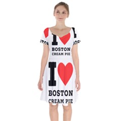 I Love Boston Cream Pie Short Sleeve Bardot Dress by ilovewhateva