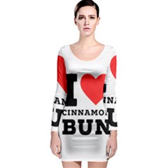 I Love Cinnamon Bun Long Sleeve Bodycon Dress by ilovewhateva