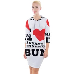 I Love Cinnamon Bun Quarter Sleeve Hood Bodycon Dress by ilovewhateva