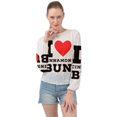 I Love Cinnamon Bun Banded Bottom Chiffon Top by ilovewhateva