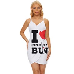 I Love Cinnamon Bun Wrap Tie Front Dress by ilovewhateva