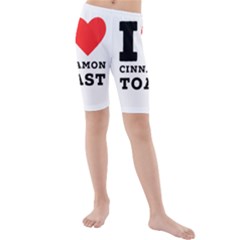 I Love Cinnamon Toast Kids  Mid Length Swim Shorts by ilovewhateva