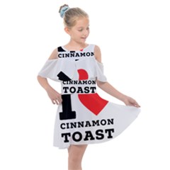 I Love Cinnamon Toast Kids  Shoulder Cutout Chiffon Dress by ilovewhateva