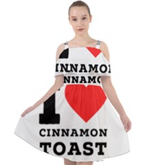 I Love Cinnamon Toast Cut Out Shoulders Chiffon Dress by ilovewhateva