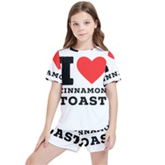 I Love Cinnamon Toast Kids  Tee And Sports Shorts Set by ilovewhateva