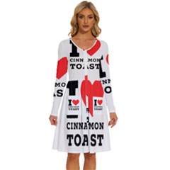 I Love Cinnamon Toast Long Sleeve Dress With Pocket by ilovewhateva