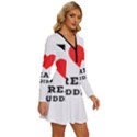 I love bread pudding  Long Sleeve Deep V Mini Dress  View3