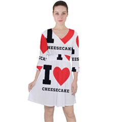 I Love Cheesecake Quarter Sleeve Ruffle Waist Dress by ilovewhateva